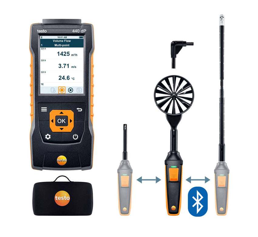 Bluetooth Air Flow Delta P Sensor Combo Kit 2 - Testo 440