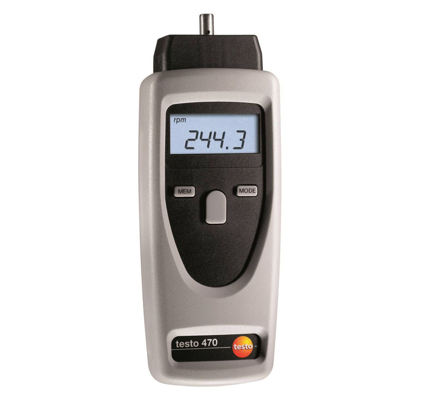 Non-Contact Optical & Mechanical RPM Instrument (Tachometer), Testo 470