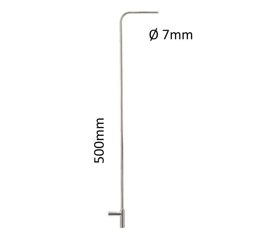 Pitot tube, 500 mm long, stainless steel, for measuring flow