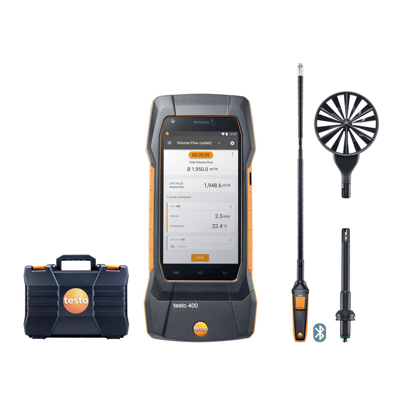 Air flow kit with vane probe - Testo 400