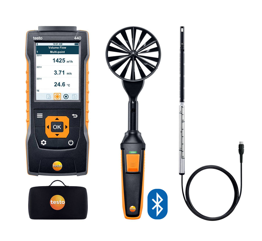 Air Flow Vane Probe Combo Kit 1 with Bluetooth - Testo 440