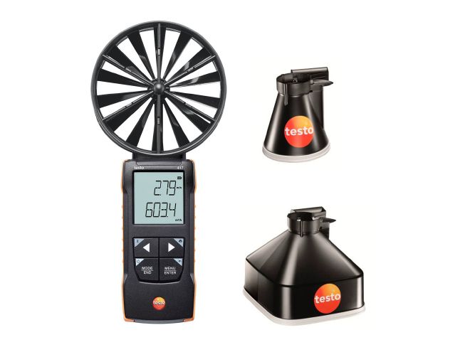 testo 417 kit 1 - Vane anemometer with measurement funnels