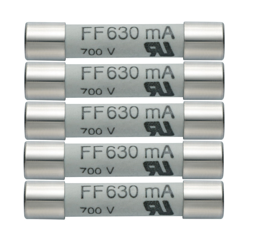 Fuse set 5x 630mA/600V, Testo