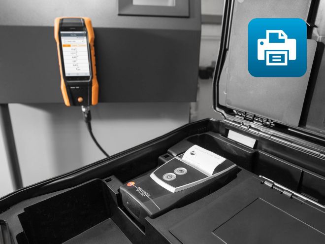 Flue Gas Analyser Set (O2, CO up to 4,000 ppm) with Printer - Testo 300
