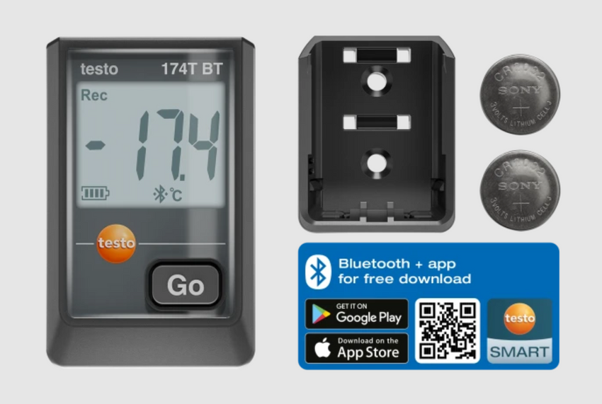 testo 174 T BT - Mini temperature data logger with Bluetooth® and app connection