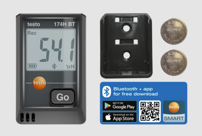 testo 174H BT - Mini data logger for temperature and humidity with Bluetooth® and app connection