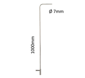Pitot tube, length 1000 mm, stainless steel, for measuring flow velocity
