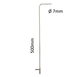 Pitot tube, 500 mm long, stainless steel, for measuring flow